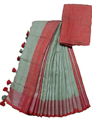 khadi linen saree SILK ZONE