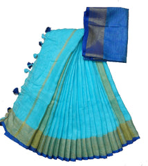 khadi linen saree SILK ZONE