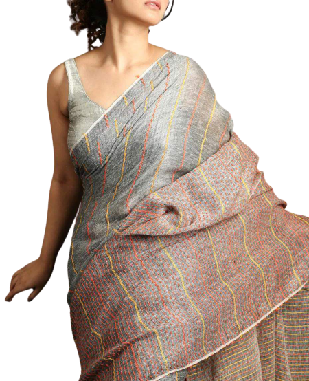 Linen Handloom Khantha  Weaving SILK ZONE