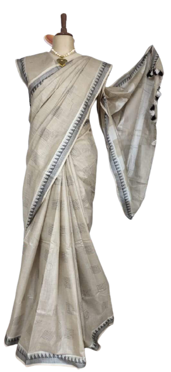 Khadi Linen Fancy Butta  Sarees SILK ZONE