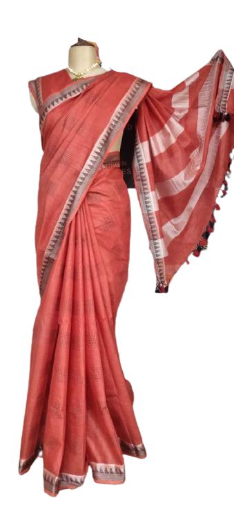 Khadi Linen Fancy Butta  Sarees SILK ZONE