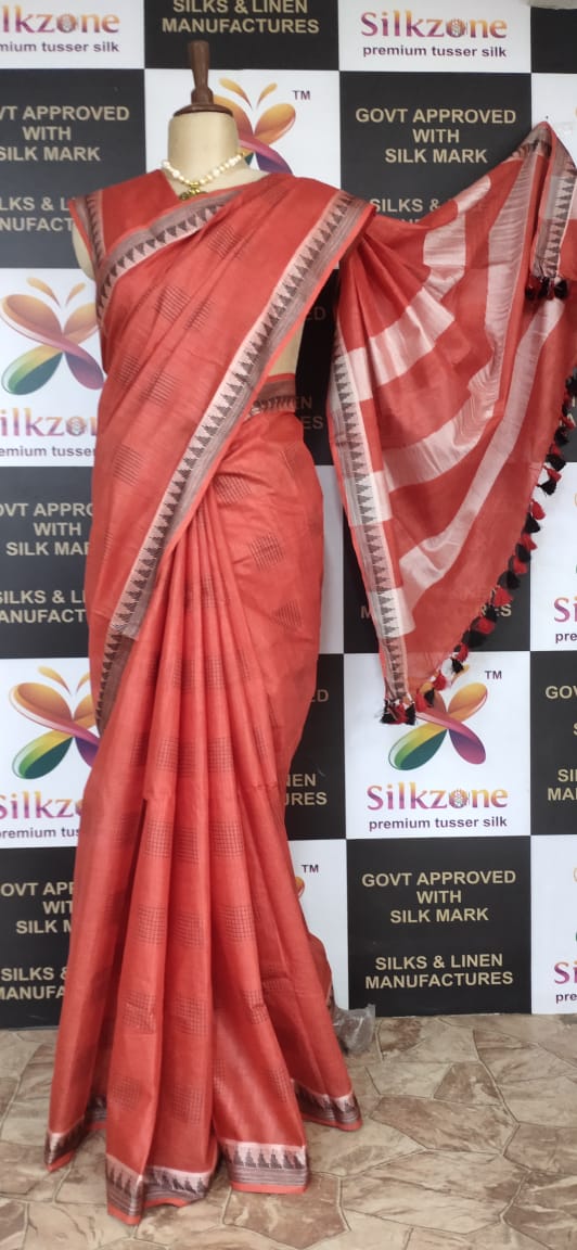 Khadi Linen Fancy Butta  Sarees SILK ZONE