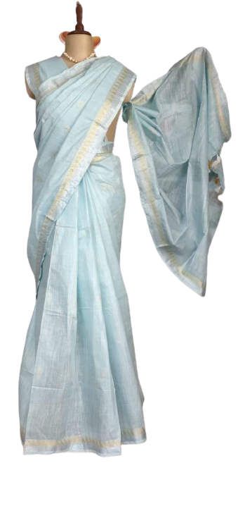 Khadi Linen Fancy Butta  Sarees SILK ZONE