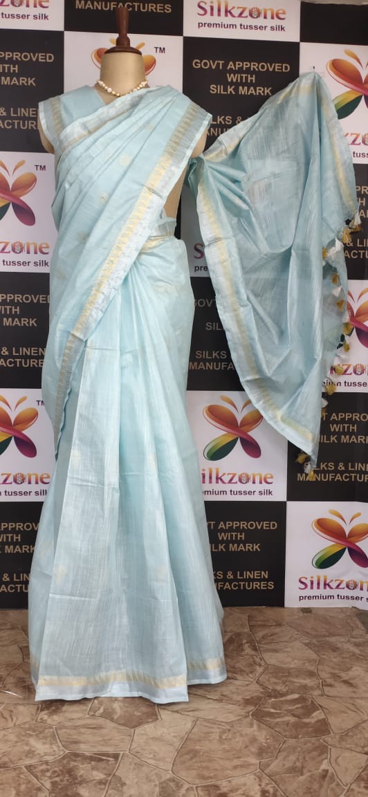 Khadi Linen Fancy Butta  Sarees SILK ZONE