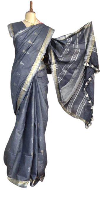 Khadi Linen Fancy Butta  Sarees SILK ZONE
