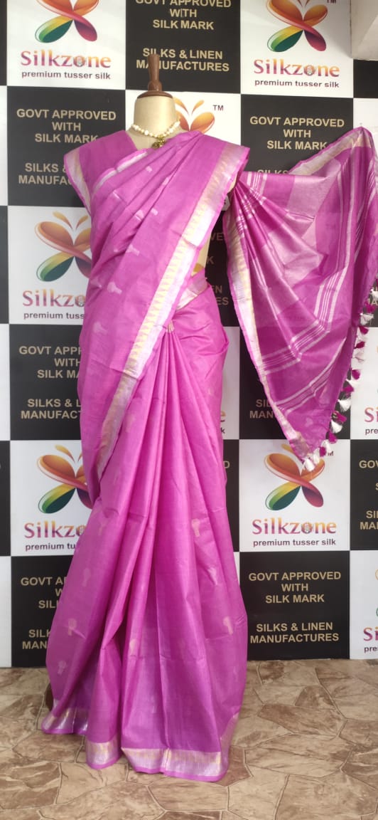 Khadi Linen Fancy Butta  Sarees SILK ZONE