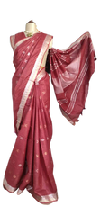 Khadi Linen Fancy Butta  Sarees SILK ZONE