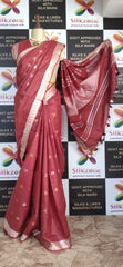 Khadi Linen Fancy Butta  Sarees SILK ZONE