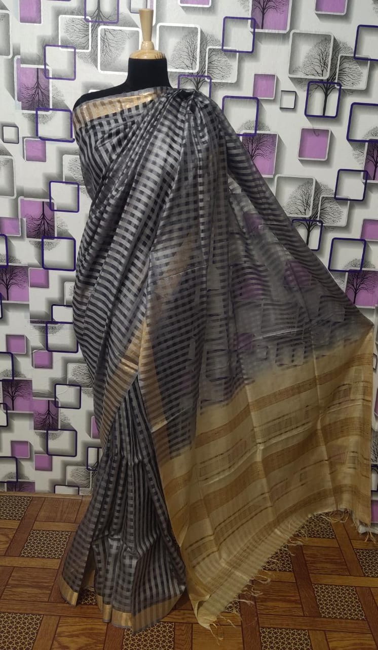 Tussar Munga Silk Saree HIND SILK