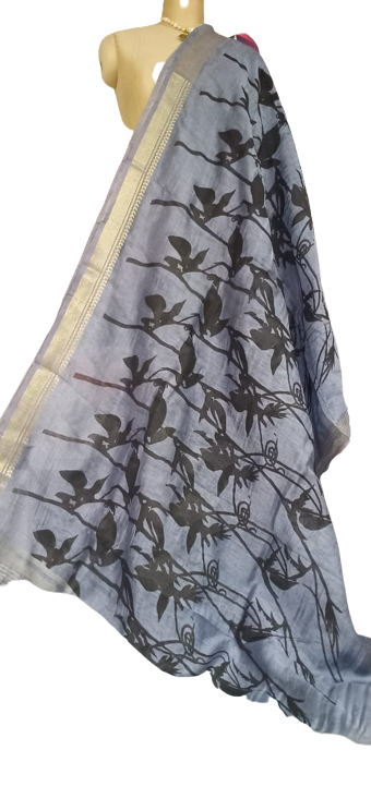 Organza Silk Linen Saree SILK ZONE
