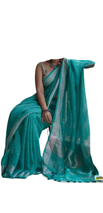 Pure Linen Saree M J HANDLOOM