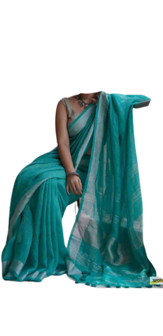 Pure Linen Saree M J HANDLOOM