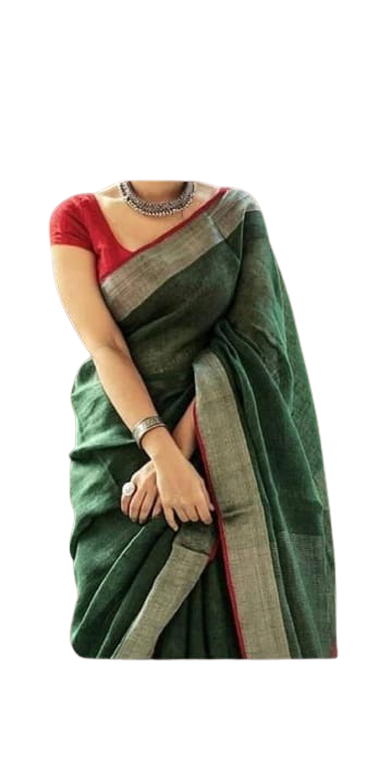 Pure Linen Saree M J HANDLOOM