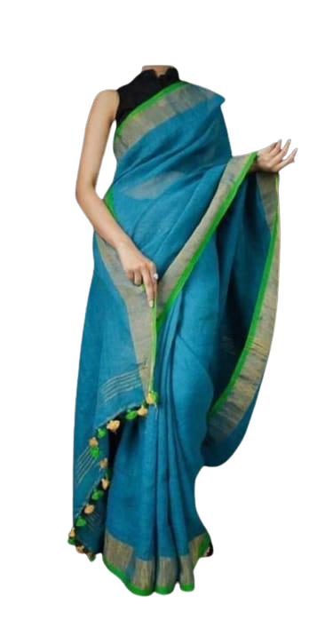 Pure Linen Saree M J HANDLOOM