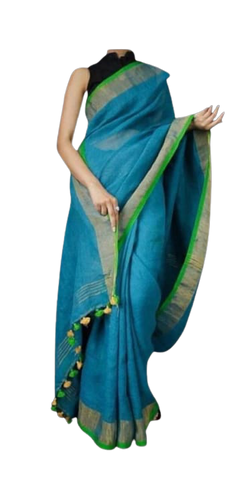 Pure Linen Saree M J HANDLOOM