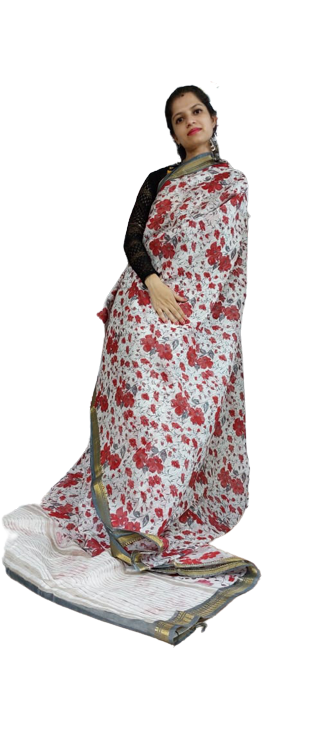 Organza Silk Linen Saree SILK ZONE