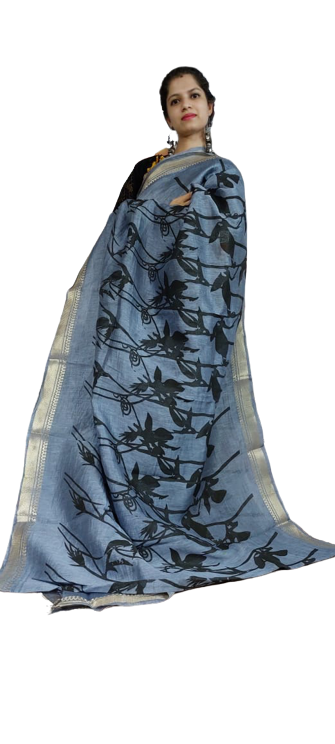 Organza Silk Linen Saree SILK ZONE