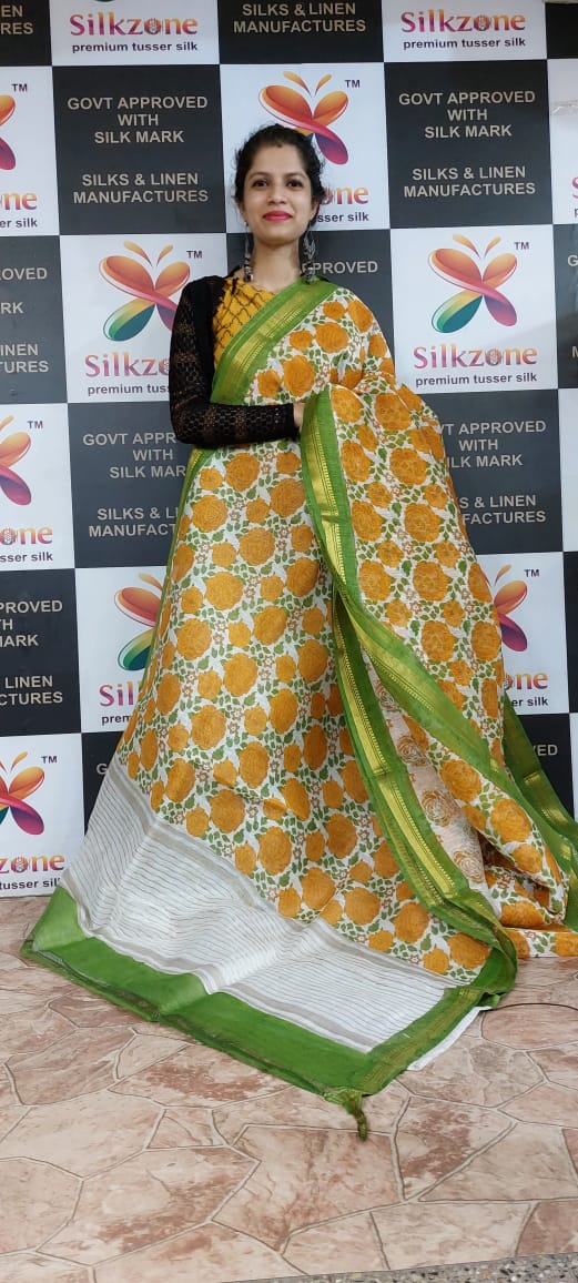 Organza Silk Linen Saree SILK ZONE