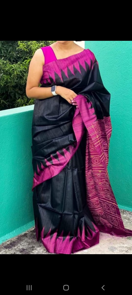 TUSSAR SILK PRINT SAREE