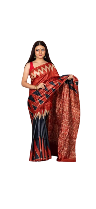 TUSSAR SILK PRINT SAREE