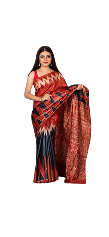 TUSSAR SILK PRINT SAREE