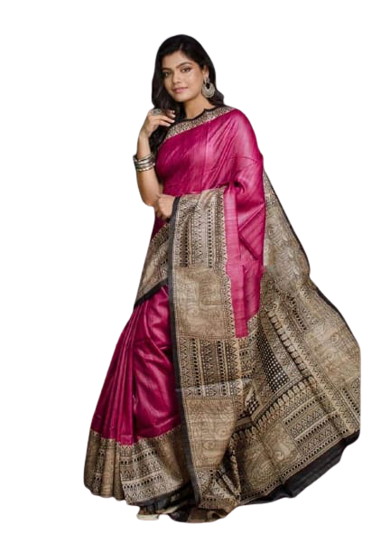 TUSSAR SILK PRINT SAREE