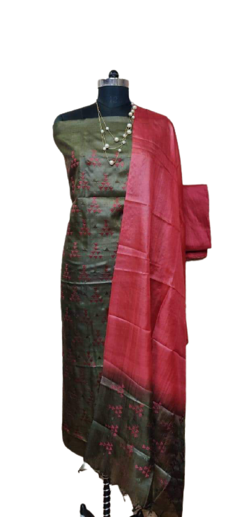 Tussar Silk Embroidery Suit SILK ZONE