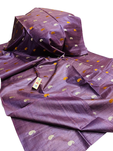 Tussar Handloom Silk Embroidery Saree SILK ZONE