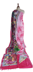 Khadi Linen Prink Saree SILK ZONE