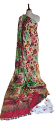 Khadi Linen Prink Saree SILK ZONE