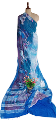 Khadi Linen Prink Saree SILK ZONE