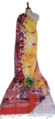 Khadi Linen Prink Saree SILK ZONE