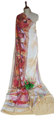 Khadi Linen Prink Saree SILK ZONE