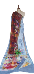 Khadi Linen Prink Saree SILK ZONE
