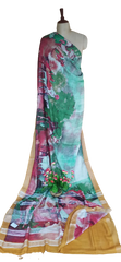 Khadi Linen Prink Saree SILK ZONE