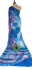 Khadi Linen Prink Saree SILK ZONE