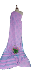 Khadi Linen Prink Saree SILK ZONE