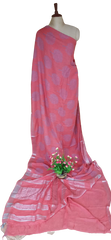 Khadi Linen Prink Saree SILK ZONE