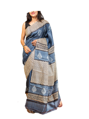 Pure Tussar Silk print saree