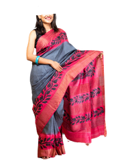 Pure Tussar Silk print saree