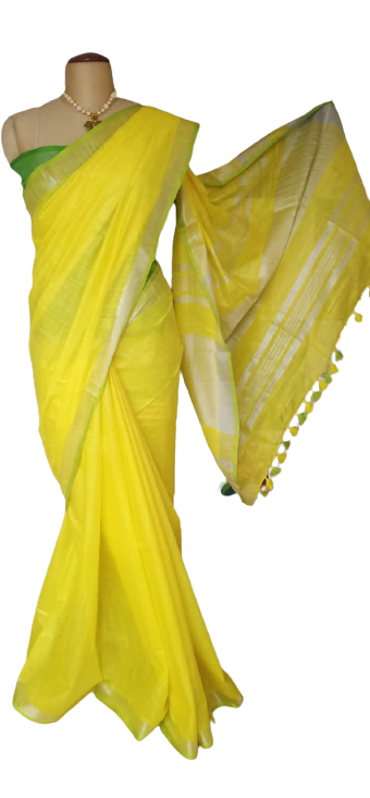 Khadi Linen Saree SILK ZONE