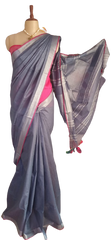 Khadi Linen Saree SILK ZONE