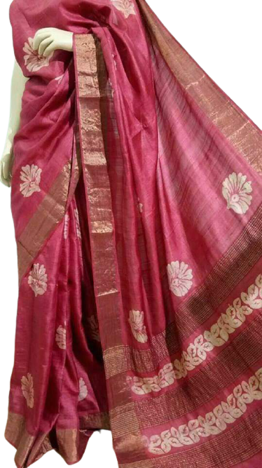 Pure Tussar Silk print saree