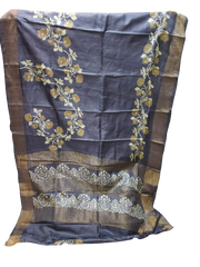 Pure Tussar Silk print saree