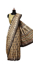 Pure Tussar Silk print saree