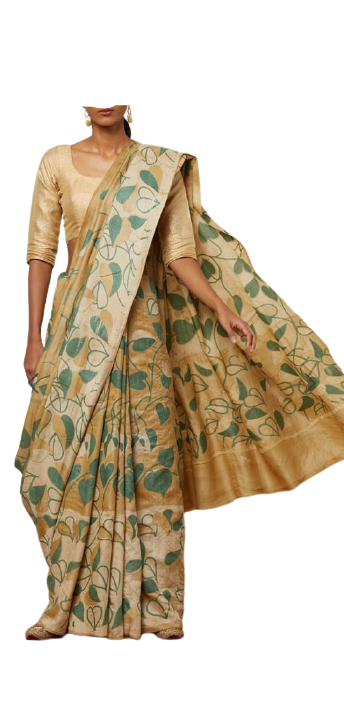 Pure Tussar Silk print saree