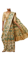 Pure Tussar Silk print saree