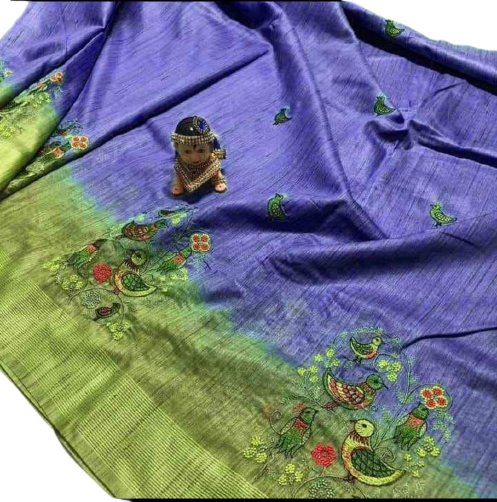 Waswara Handloom Embroidery Saree M J HANDLOOM