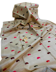 Tussar Desi Kora Silk Saree M J HANDLOOM