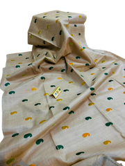 Tussar Desi Kora Silk Saree M J HANDLOOM